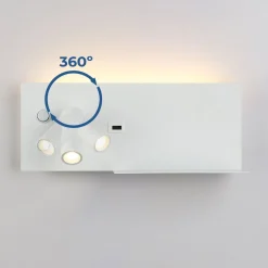 Aplique de pared para lectura con puerto USB