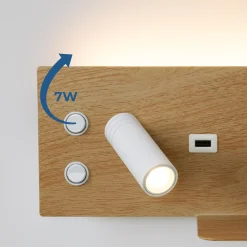 Aplique de pared para lectura con puerto USB