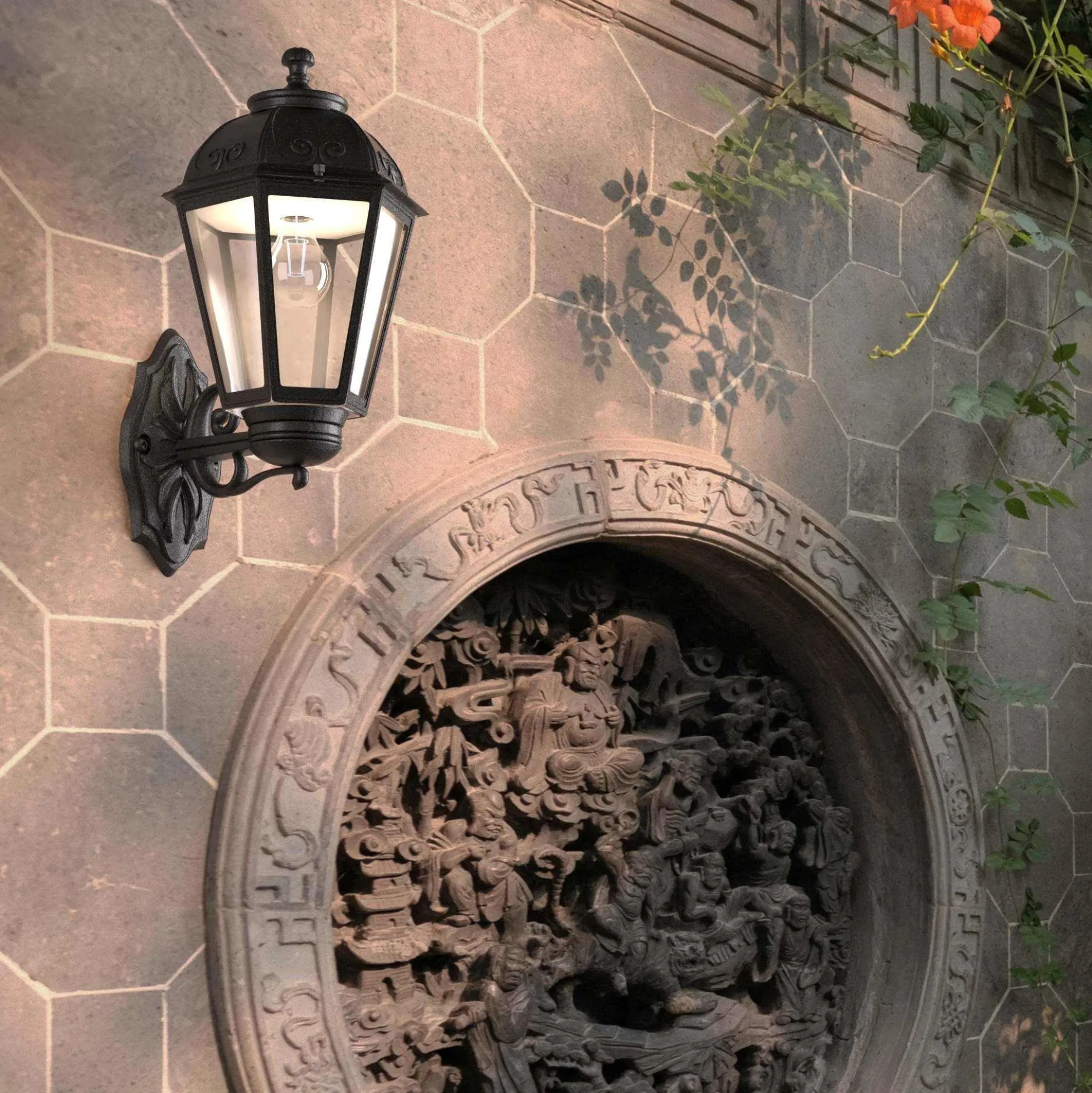 Aplique de pared tipo farol FUMAGALLI "BISSO/SABA" - E27 - IP55