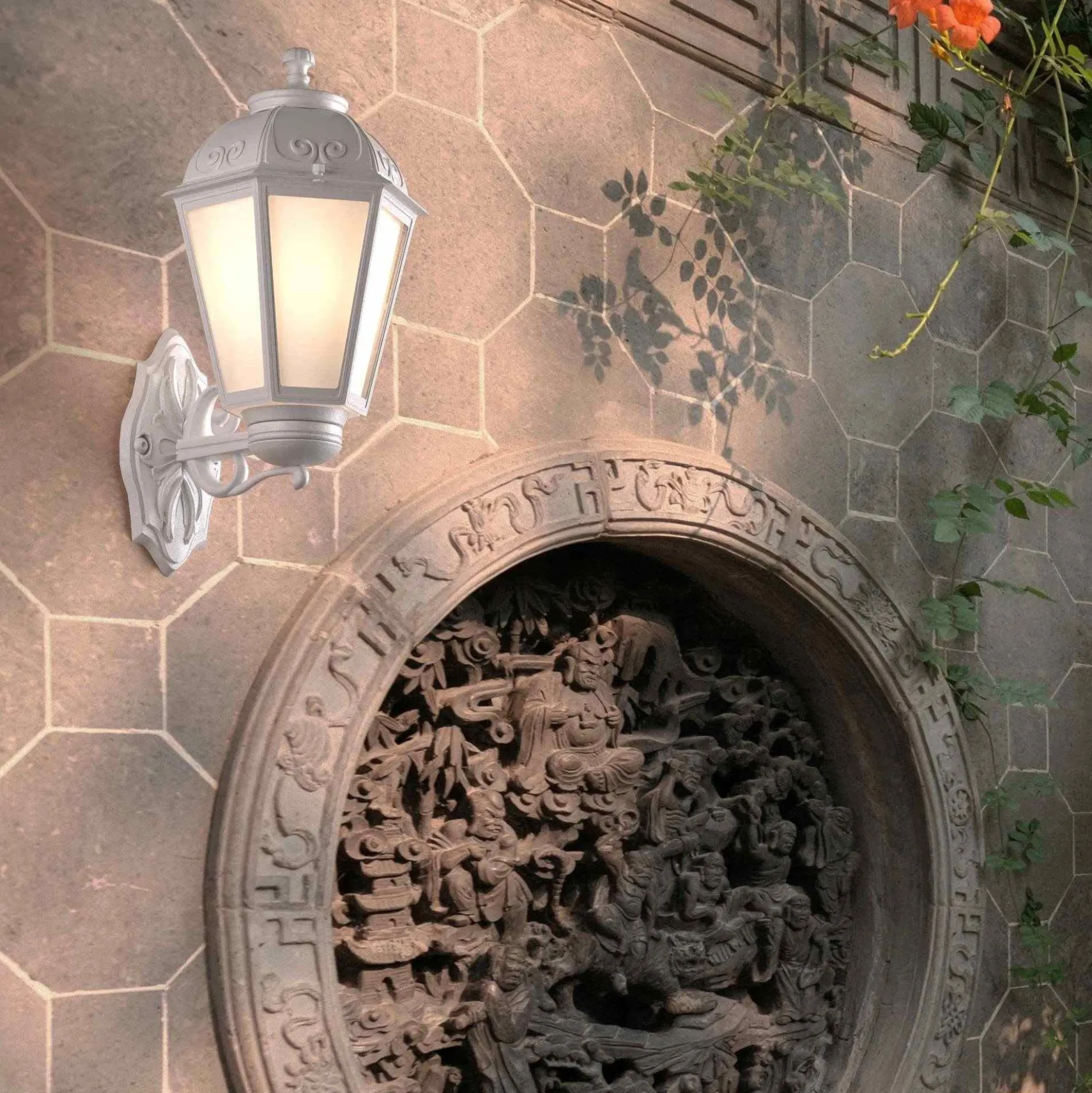 Aplique de pared tipo farol FUMAGALLI "BISSO/SABA" - E27 - IP55