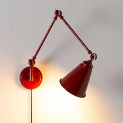 Aplique de pared vintage orientable con cable y enchufe 