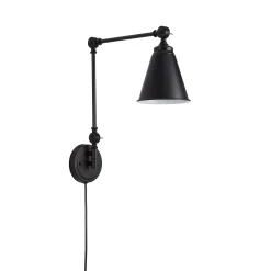 Aplique de pared vintage orientable con cable y enchufe 