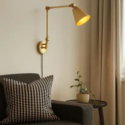 Aplique de pared vintage orientable con cable y enchufe 