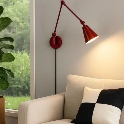 Aplique de pared vintage orientable con cable y enchufe 