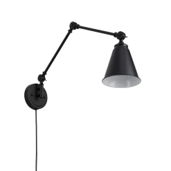 Aplique de pared vintage orientable con cable y enchufe 