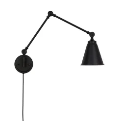 Aplique de pared vintage orientable con cable y enchufe 