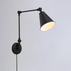 Aplique de pared vintage orientable con cable y enchufe 