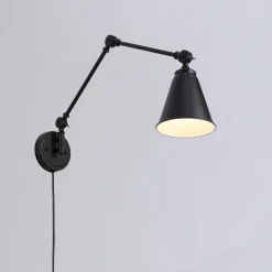 Aplique de pared vintage orientable con cable y enchufe 