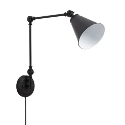 Aplique de pared vintage orientable con cable y enchufe 