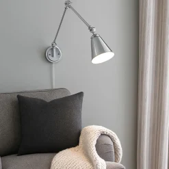 Aplique de pared vintage orientable con cable y enchufe 
