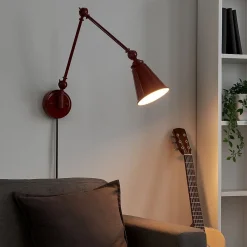 Aplique de pared vintage orientable con cable y enchufe 