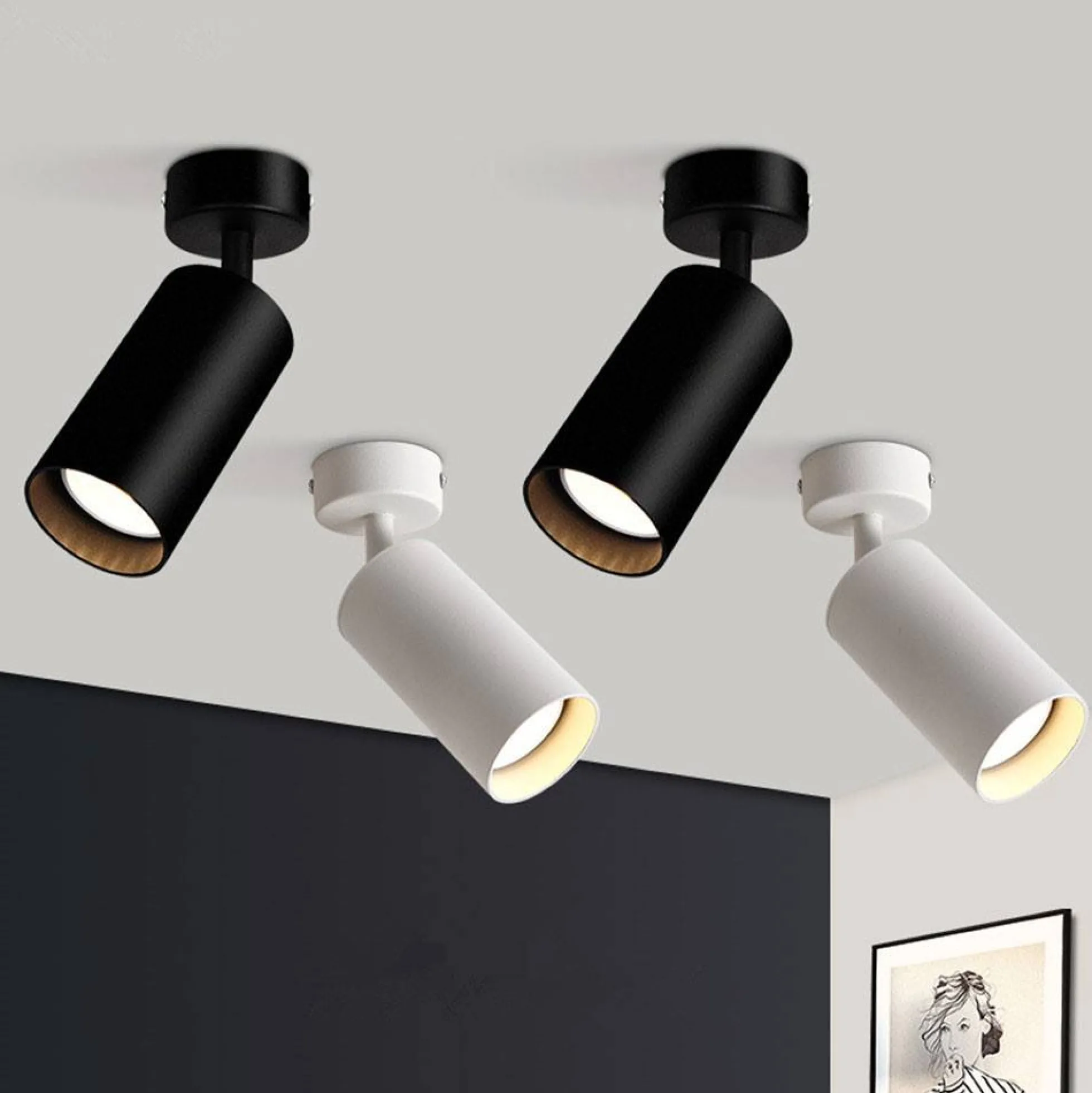 Aplique de pared y techo "TUB" - GU10 - Orientable 360º