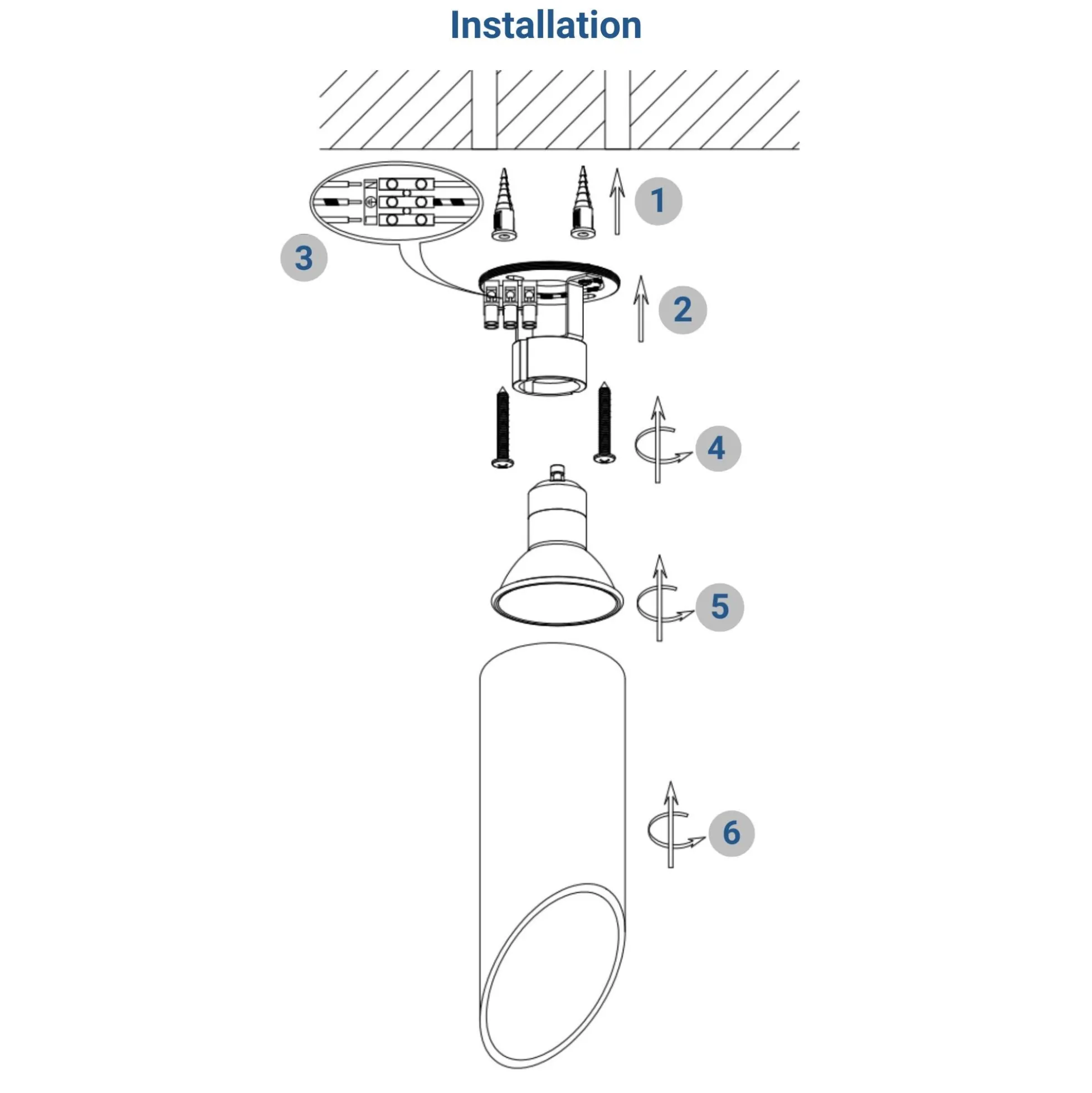 Aplique de techo aluminio "Malvi" - Biselado - 15cm - GU10