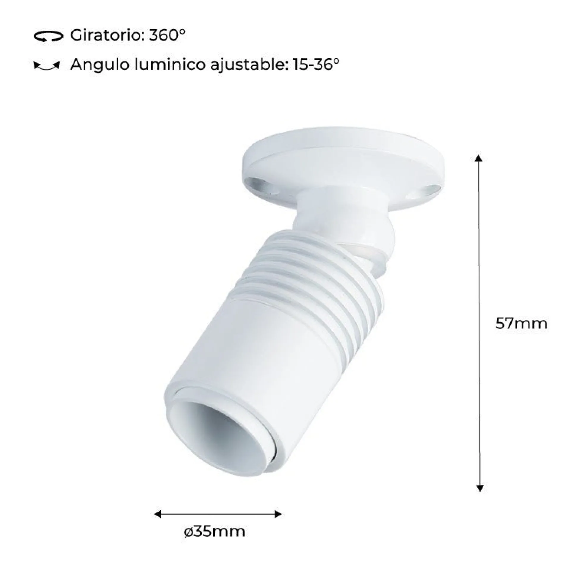 Aplique de techo con zoom - Orientable - 2700K - 3W