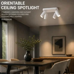 Aplique de techo cuadrado orientable - 4 x GU10 - Bajo UGR