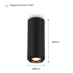 Aplique de techo LED 8W - Ángulo lumínico ajustable - 2800K