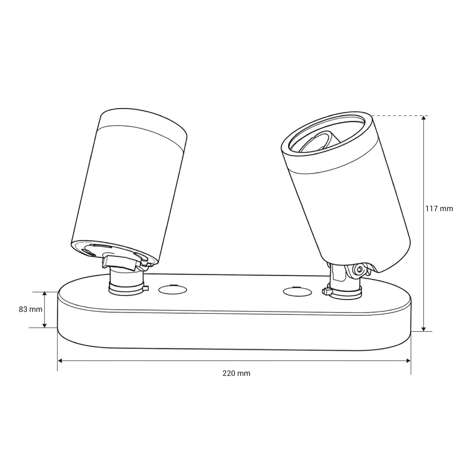 Aplique de techo orientable - 2 x GU10 - Bajo UGR