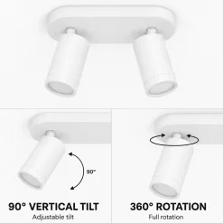 Aplique de techo orientable - 2 x GU10 - Bajo UGR