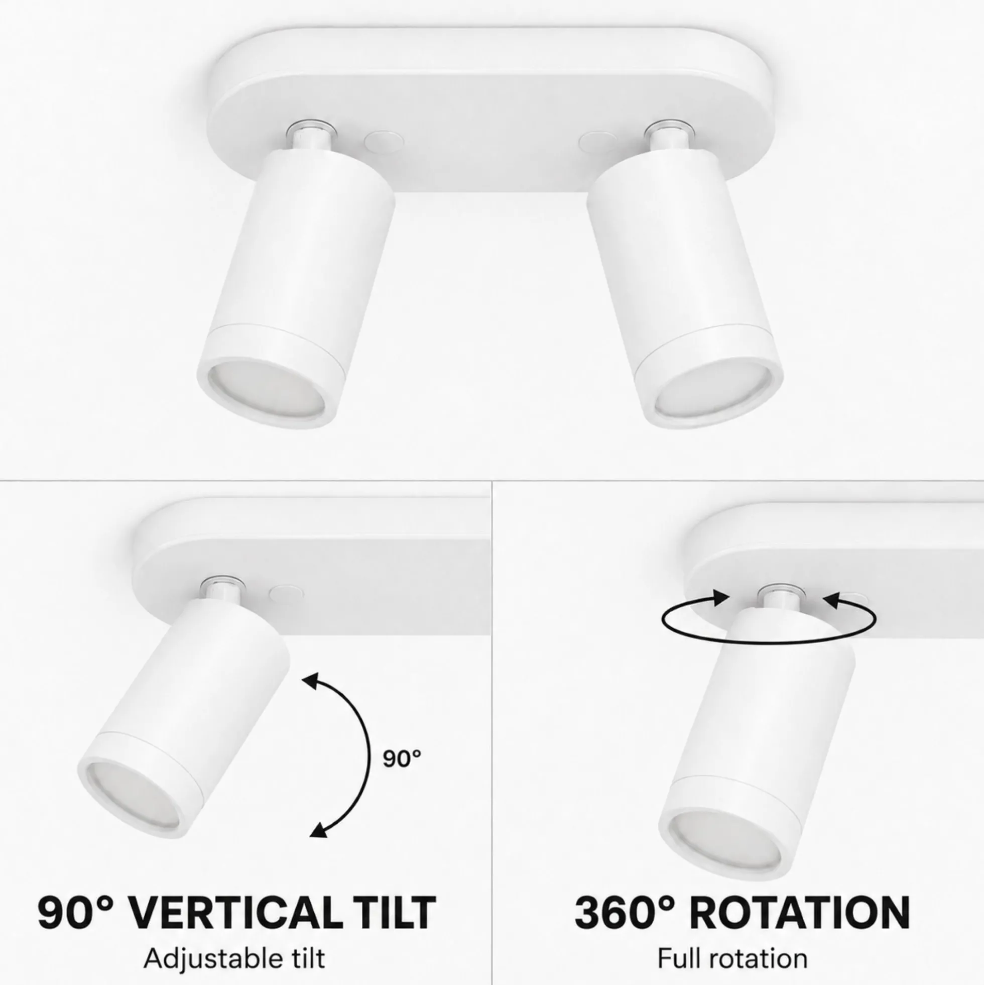 Aplique de techo orientable - 2 x GU10 - Bajo UGR