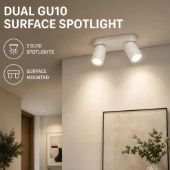 Aplique de techo orientable - 2 x GU10 - Bajo UGR