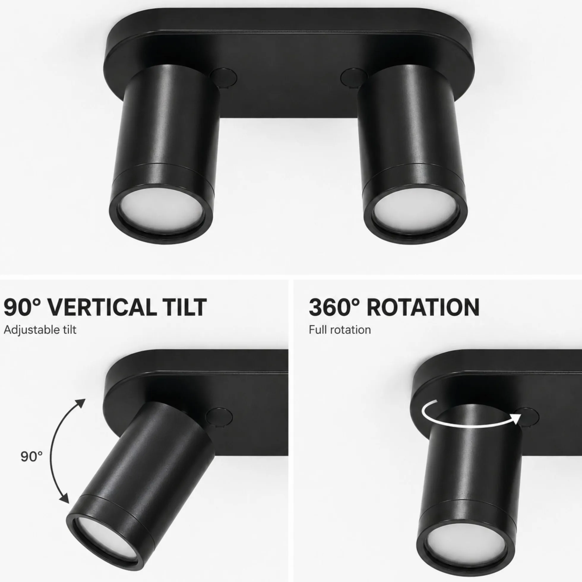 Aplique de techo orientable - 2 x GU10 - Bajo UGR