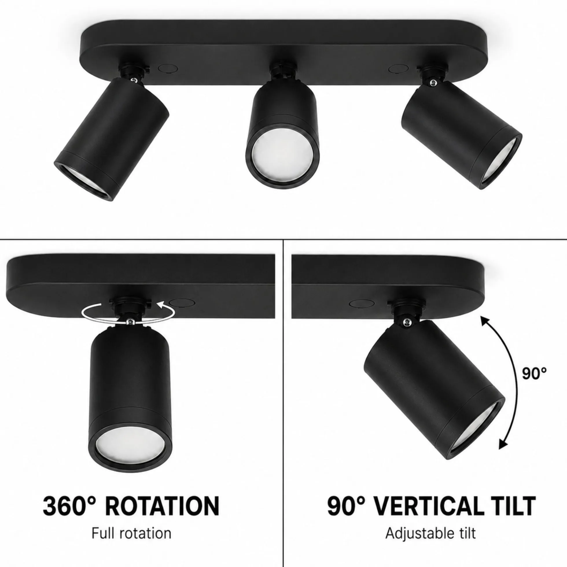 Aplique de techo orientable - 3 x GU10 - Bajo UGR