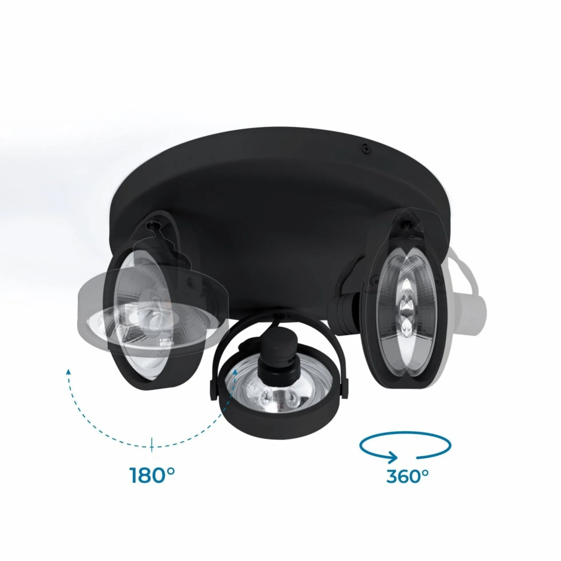 Aplique de techo triple orientable "IRIS 3" + 3 bombillas AR111