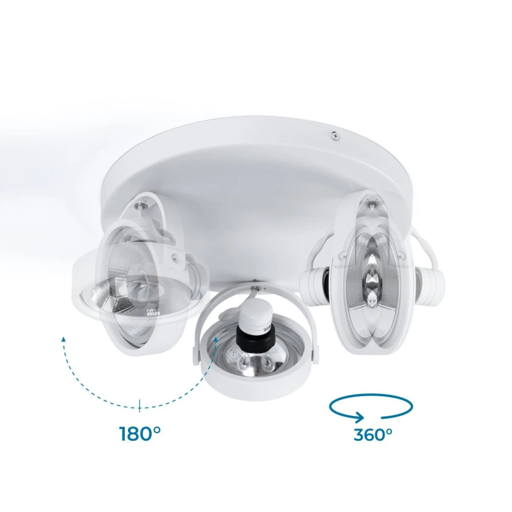 Aplique de techo triple orientable "IRIS 3" + 3 bombillas AR111