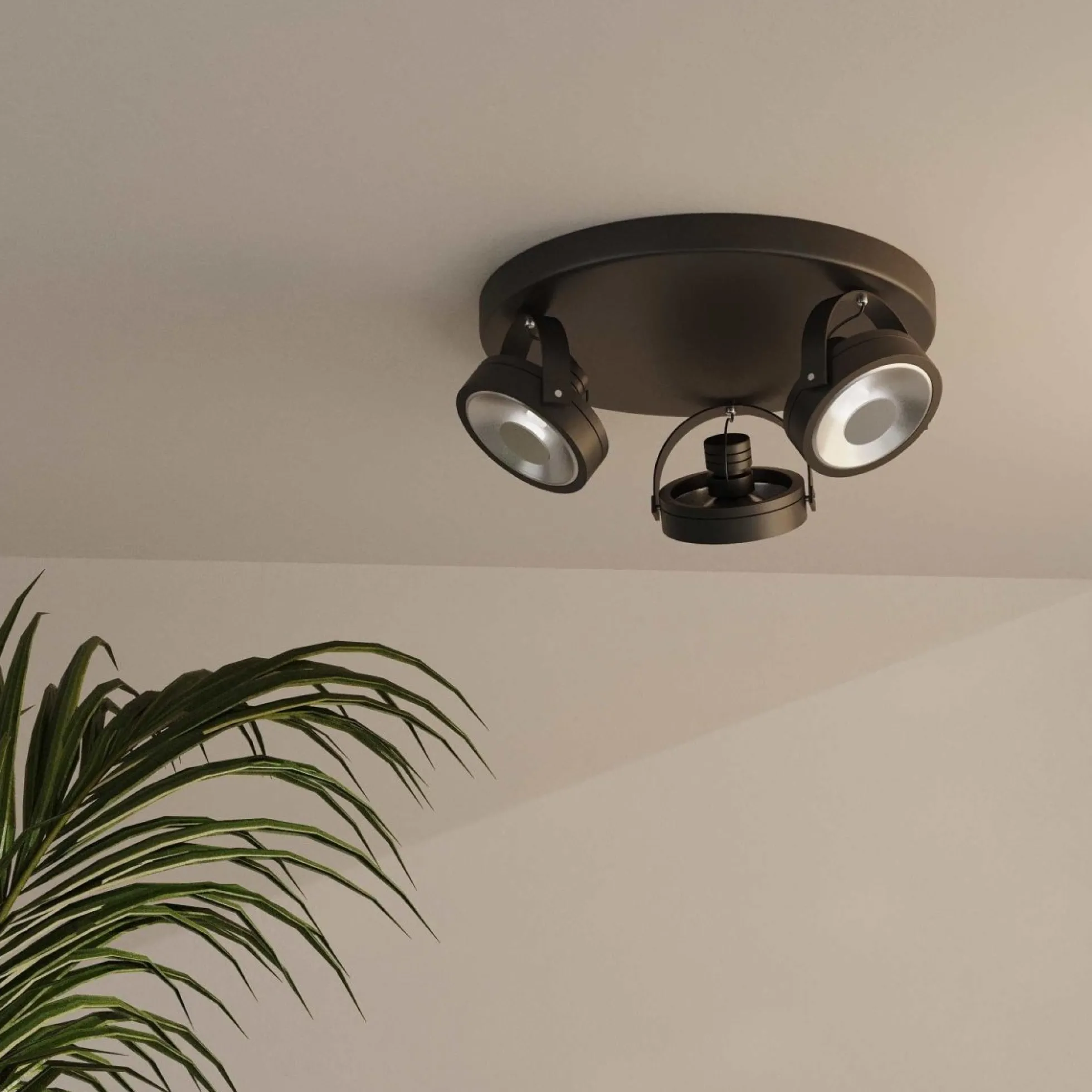 Aplique de techo triple orientable "IRIS 3" + 3 bombillas AR111