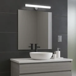 Aplique espejo baño LED tubular - 30cm - 5W | 3 formas de fijación