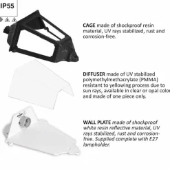 Aplique farol de pared FUMAGALLI IESSE OPAL E27 IP55