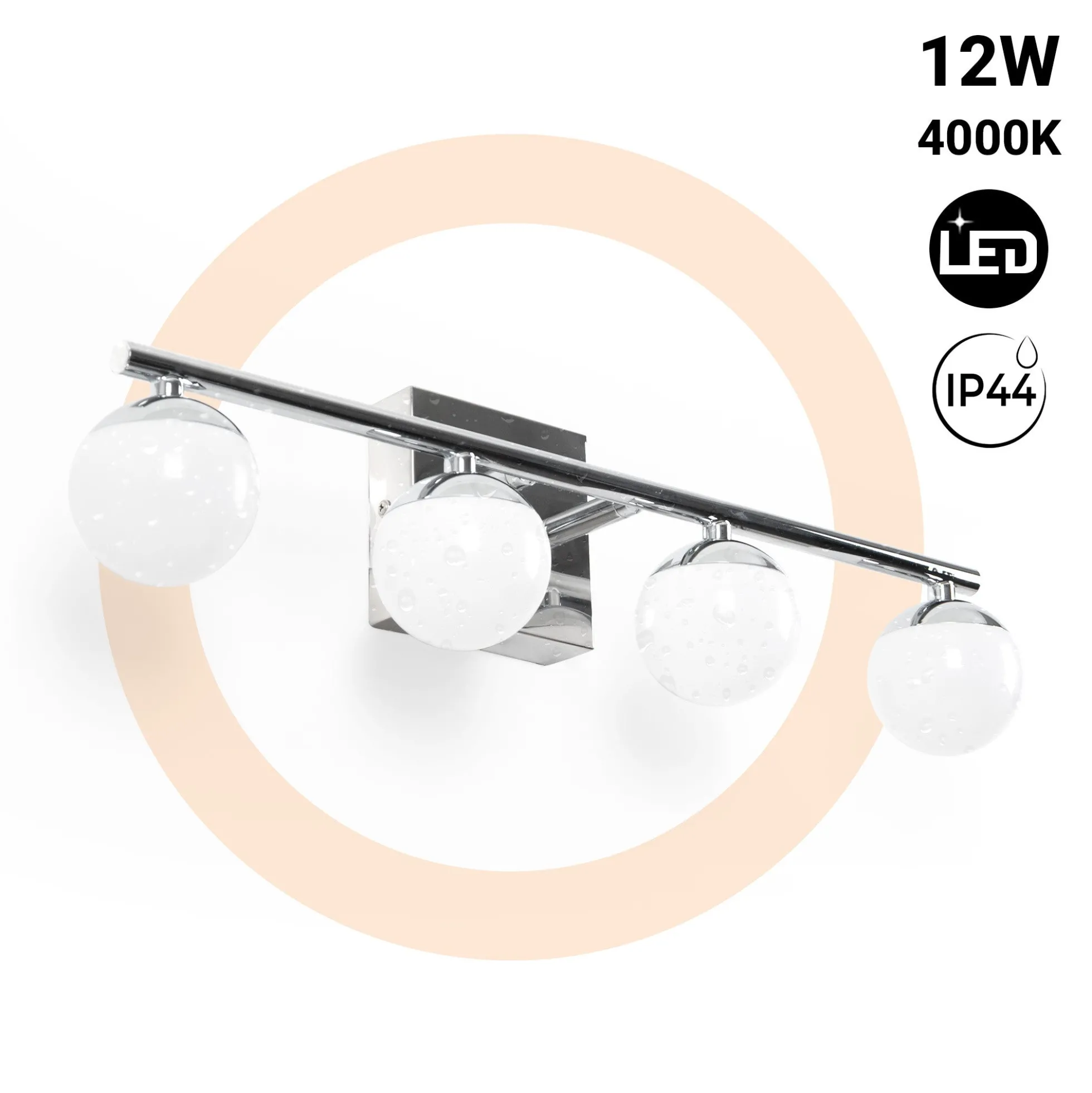Aplique LED para baño - Esferas - 12W - 4000K