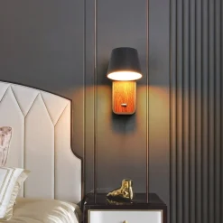 Aplique LED para Dormitorio de Madera rotatorio 