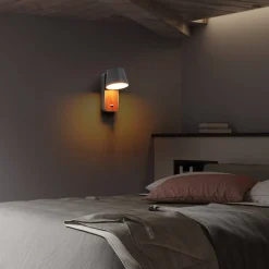 Aplique LED para Dormitorio de Madera rotatorio 