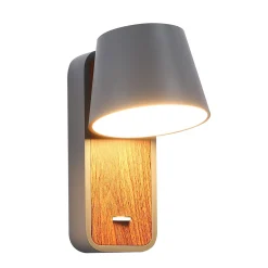 Aplique LED para Dormitorio de Madera rotatorio 
