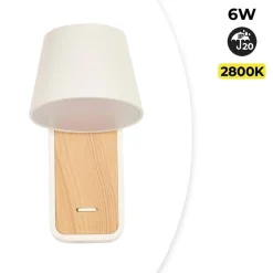 Aplique LED para Dormitorio de Madera rotatorio 