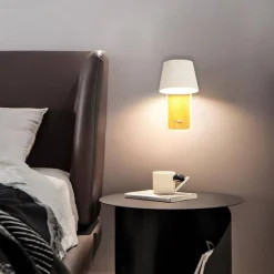 Aplique LED para Dormitorio de Madera rotatorio 