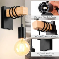 Apliques de pared rústicos de madera 