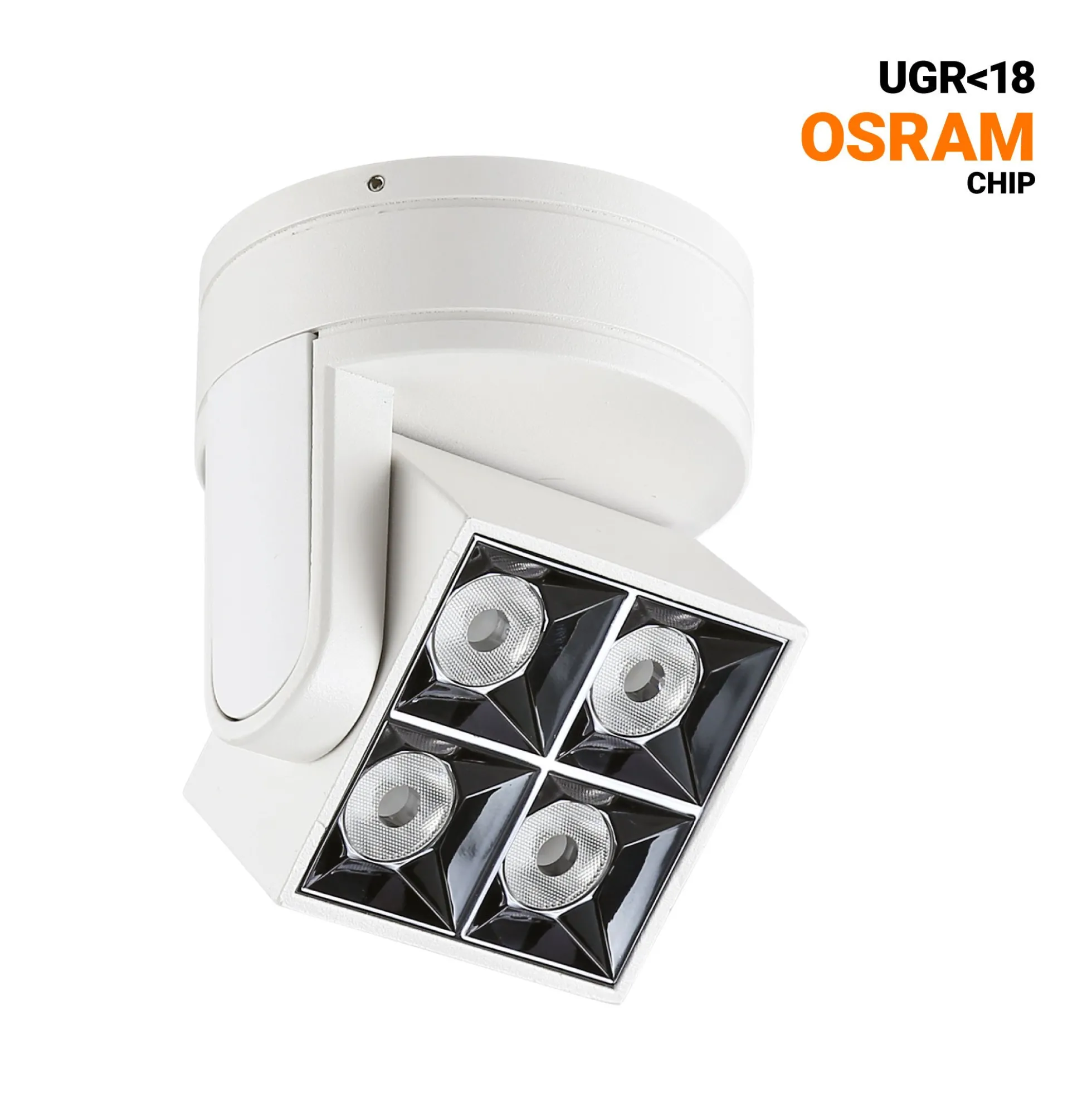 Aplique techo LED cuadrado orientable 8W - CCT - UGR18 - Chip OSRAM - Driver KGP