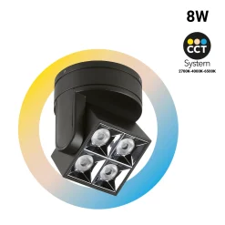 Aplique techo LED cuadrado orientable 8W - CCT - UGR18 - Chip OSRAM - Driver KGP