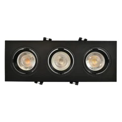 Aro downlight basculante para tres bombillas GU10/MR16 - Corte 75 x 235 mm
