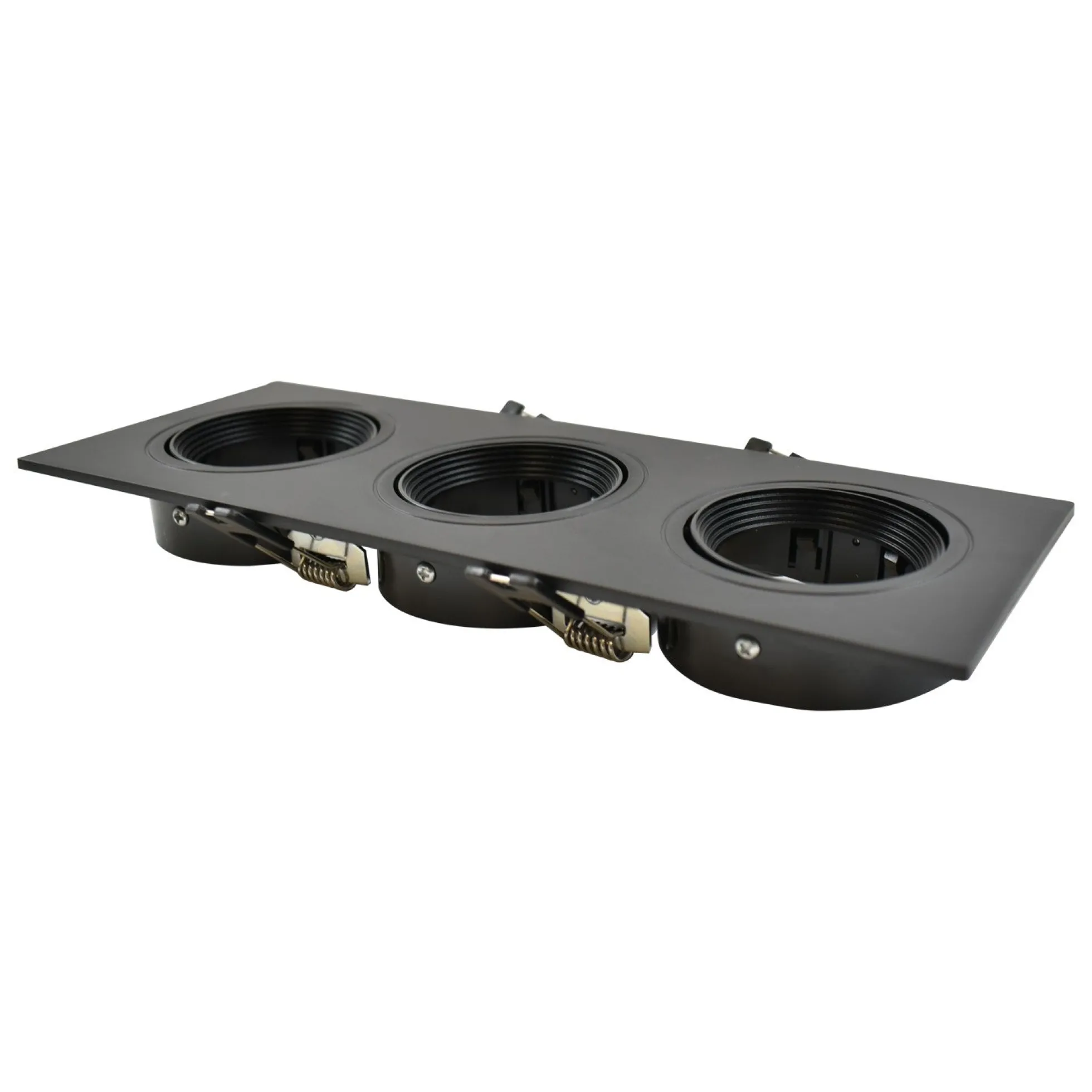 Aro downlight basculante para tres bombillas GU10/MR16 - Corte 75 x 235 mm