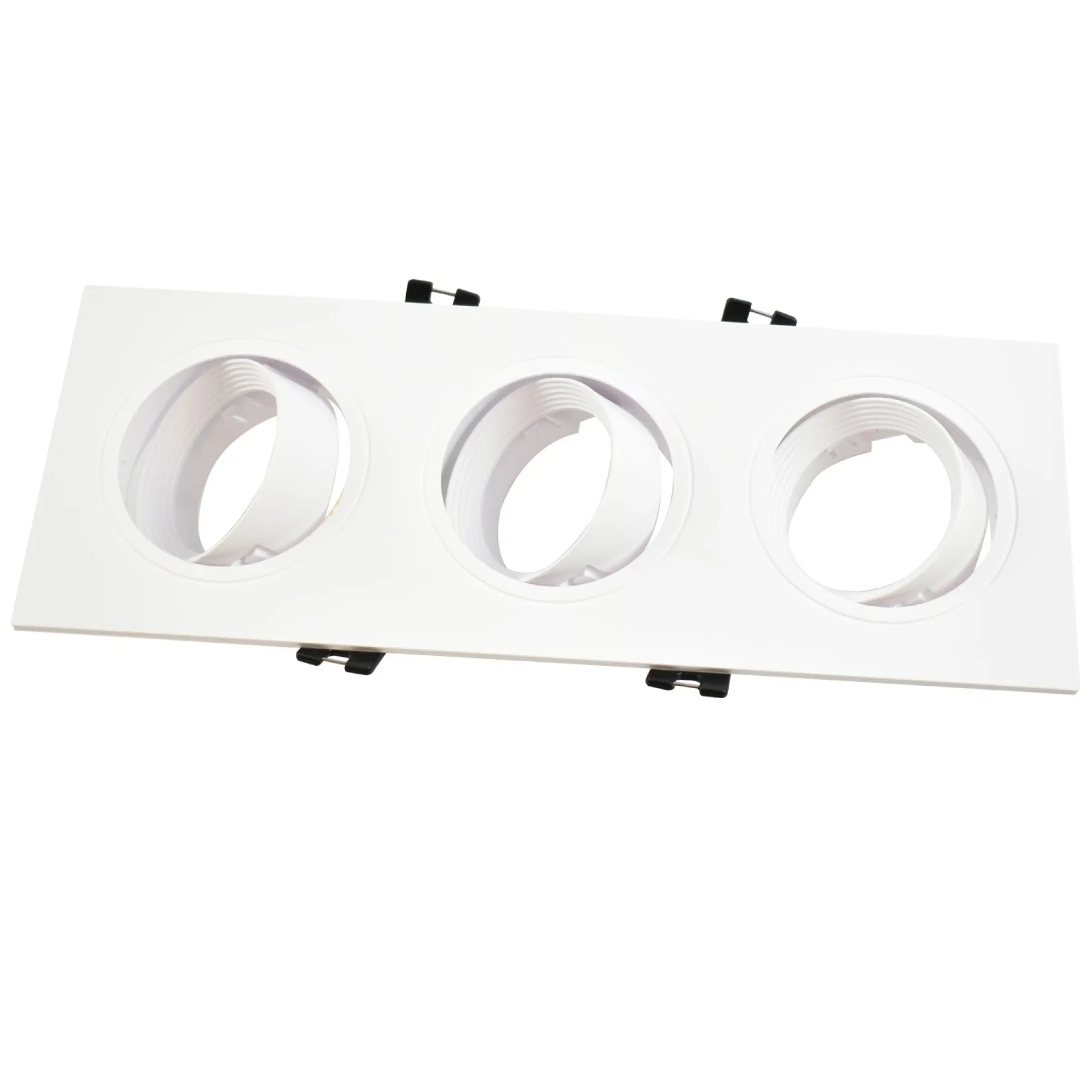 Aro downlight basculante para tres bombillas GU10/MR16 - Corte 75 x 235 mm