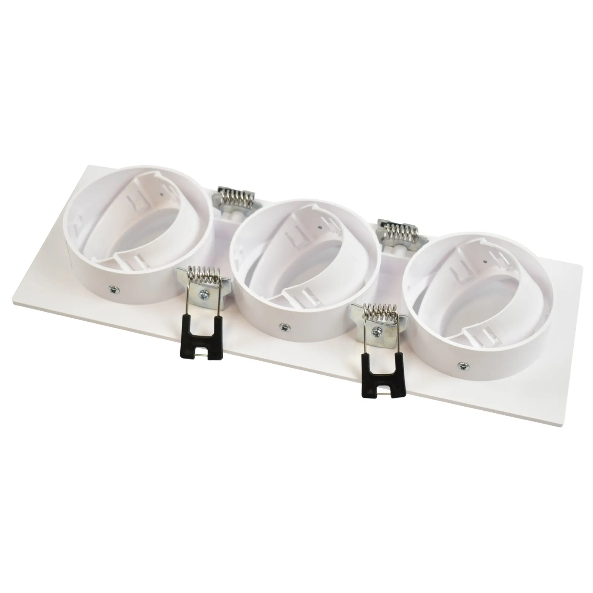 Aro downlight basculante para tres bombillas GU10/MR16 - Corte 75 x 235 mm