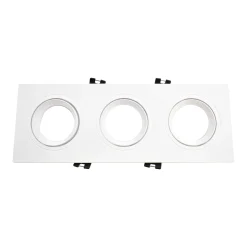 Aro downlight basculante para tres bombillas GU10/MR16 - Corte 75 x 235 mm