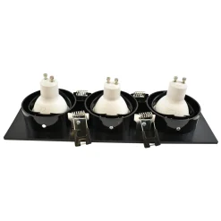 Aro downlight basculante para tres bombillas GU10/MR16 - Corte 75 x 235 mm