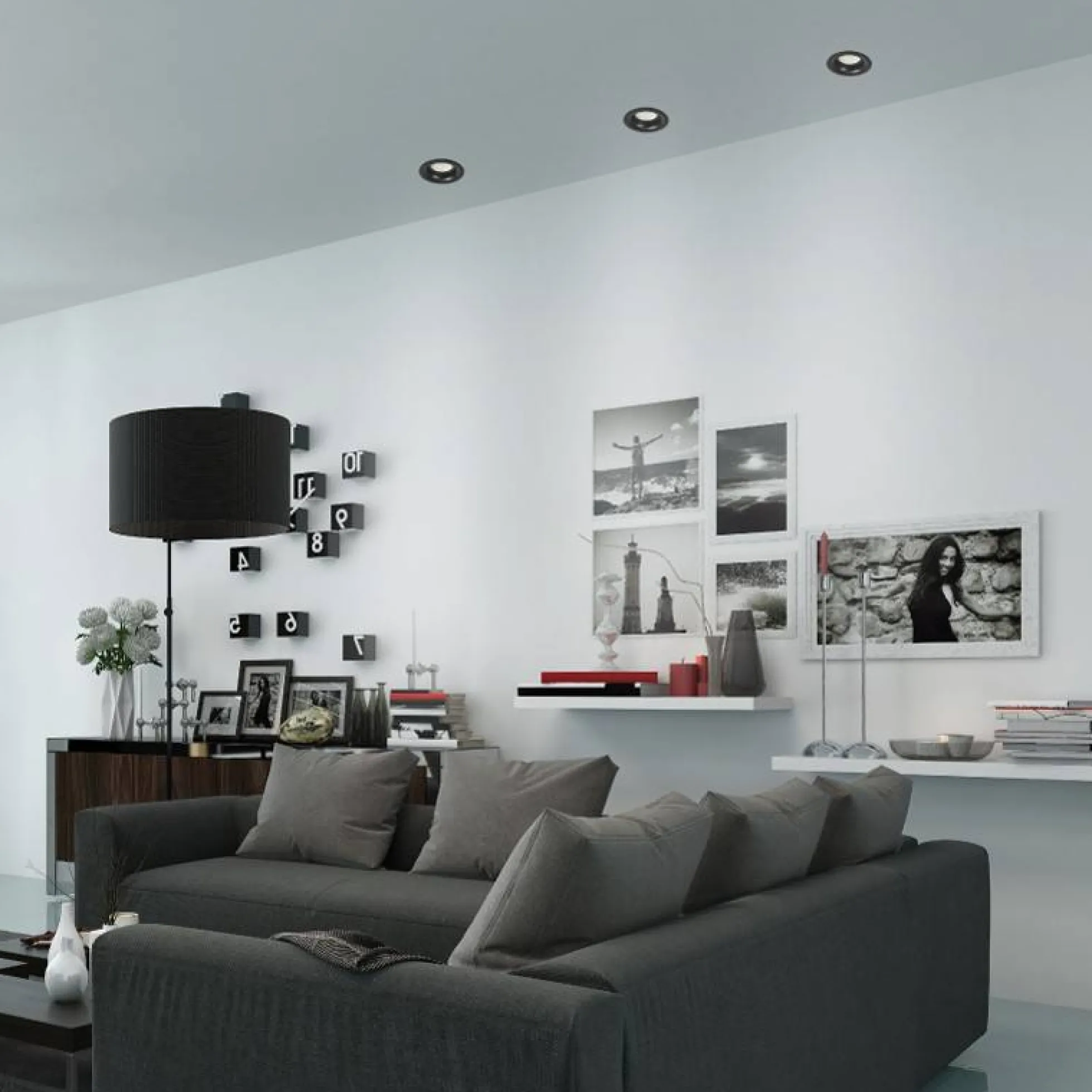 Aro downlight circular para bombilla GU10 / MR16 - Corte Ø70mm