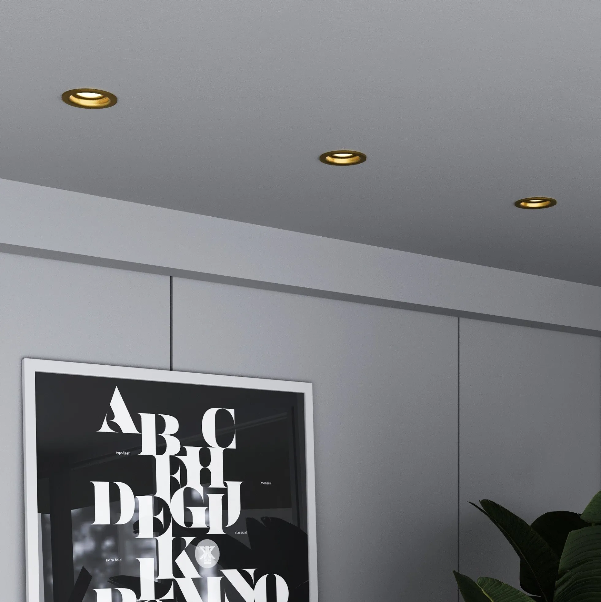 Aro downlight circular para bombilla GU10 / MR16 - Corte Ø70mm