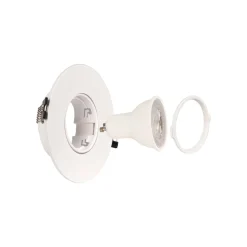 Aro downlight circular policarbonato basculante para bombilla GU10 / MR16 - Corte Ø75 mm