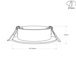 Aro downlight circular policarbonato basculante para bombilla GU10 / MR16 - Corte Ø75 mm